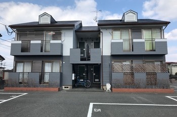 朝倉市アパート外壁塗装の施工後画像