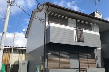 朝倉市　アパート外壁塗装の施工後画像